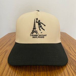 Pirate Worldwide brand hat. Cream white with black brim. Snapback. Barely worn